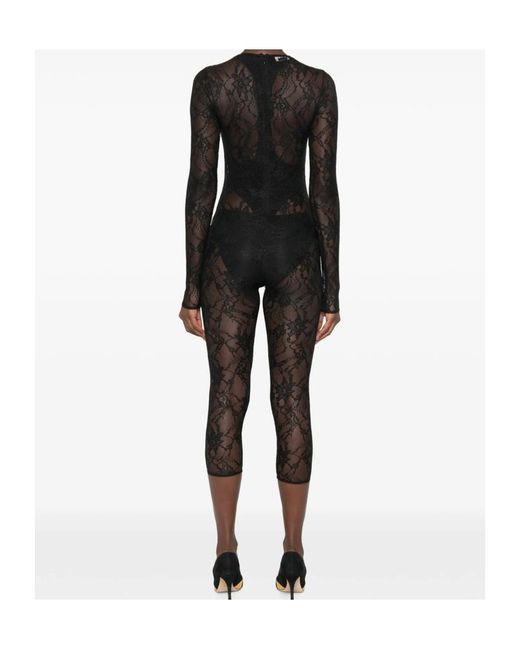 ANDAMANE Black Sheila Floral-Lace Jumpsuit