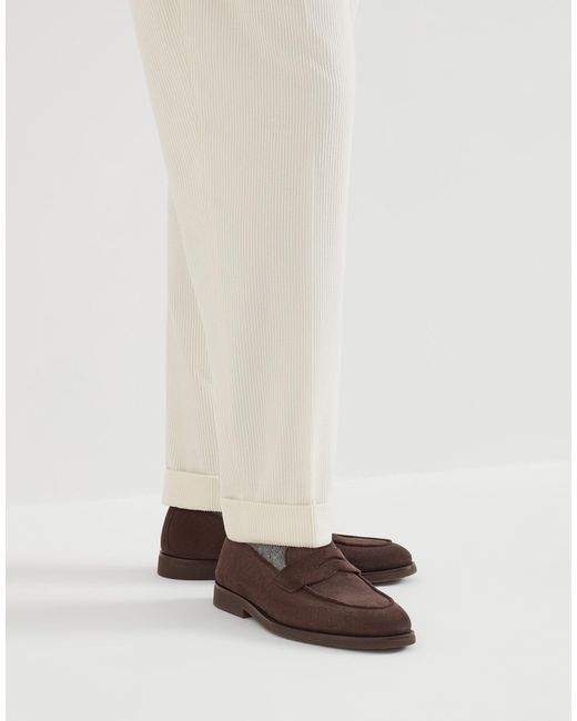 Brunello Cucinelli Brown Penny-Slot Loafers for men