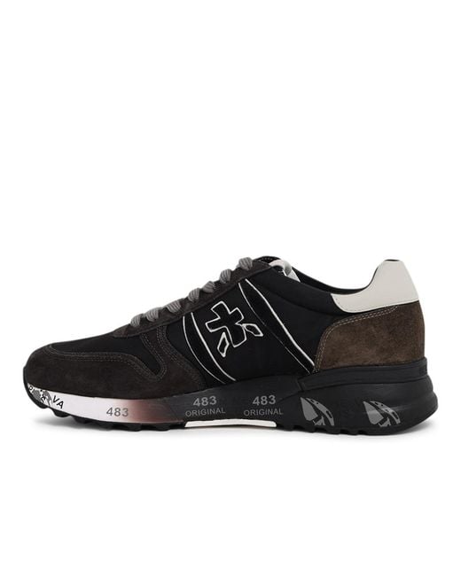 Premiata Black Lander Low-Top Sneakers for men