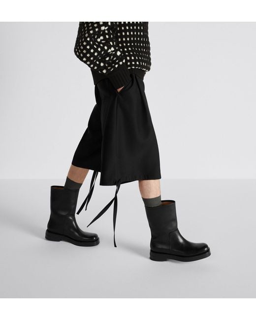 Dior Black Homme Wide-Leg Bermuda Shorts for men