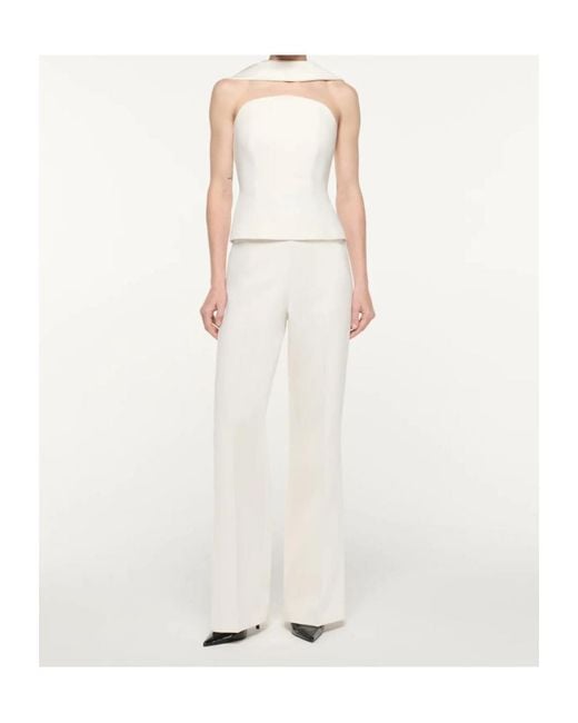 Roland Mouret White Cream Scarf Neckline Bustier Top