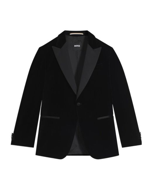 Boss Black Shawl-Lapel Cotton Jacket for men