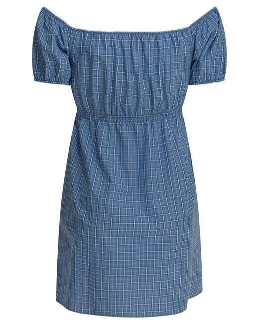 Miu Miu Blue Checked Mini Dress