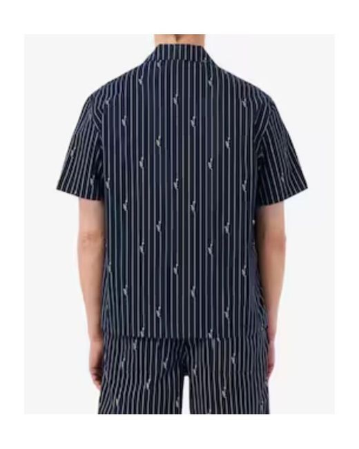 Lacoste Blue Relaxed Fit Print Twill Shirt for men