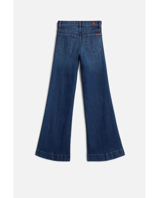 7 For All Mankind Blue High-Waisted Jeans