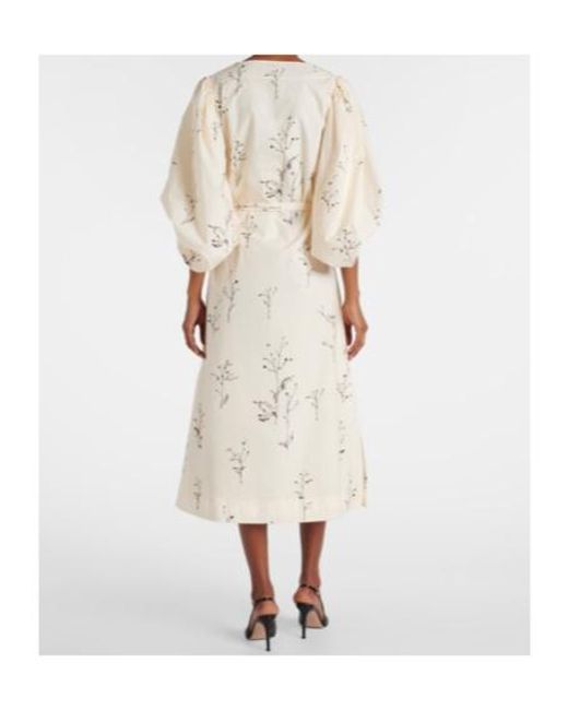 Altuzarra White Corrie Belted Floral Cotton Midi Dress