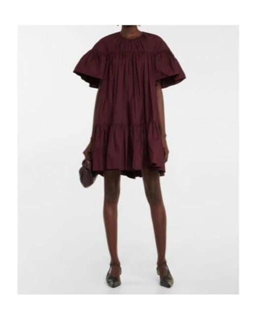 Roksanda Purple Zuri Pleated Cotton Minidress