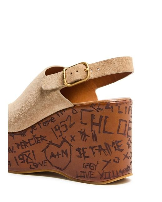 Chloé Brown Maxime Platform Sandals