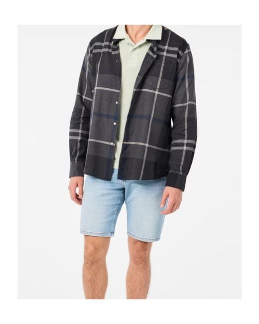 Barbour Blue Long Sleeve Patterned Shirt for men