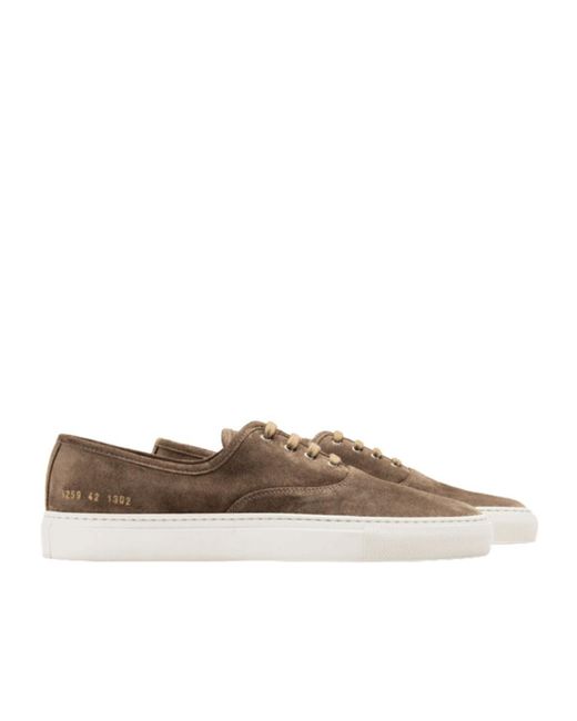 Common Projects Brown Logo Low-Top Casual Shoes for men