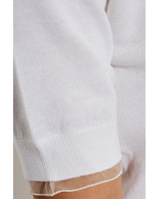 Fabiana Filippi White Crew-Neck Knit Top