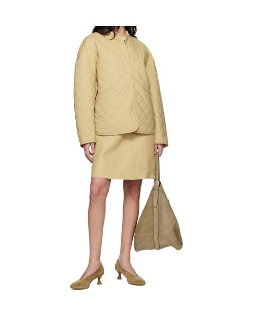 Totême Natural Totême Long Sleeved Quilted Crewneck Jacket