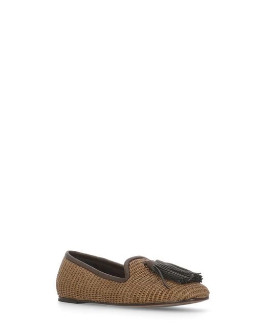 Brunello Cucinelli Brown Round Toe Loafers
