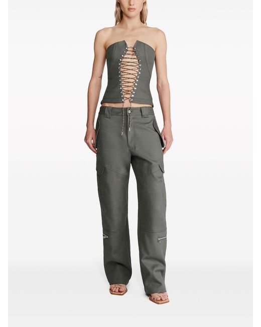 Dion Lee Gray Tactical Straight-Leg Cargo Trousers