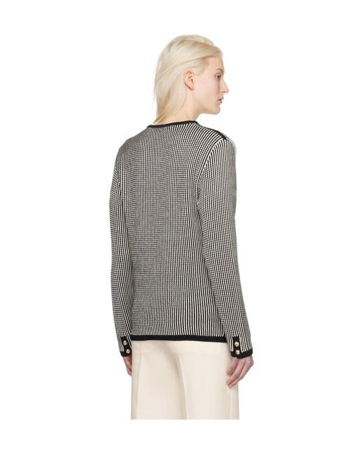 Anine Bing Gray Dave Stripe-Pattern Cardigan