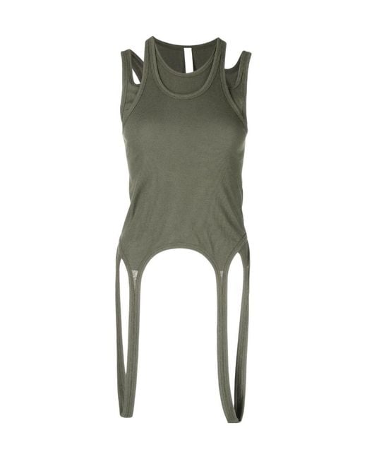 Dion Lee Green Cut-Out Detail Tank Top