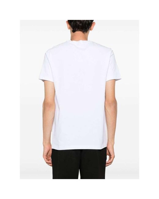 Moncler White Flocked-Logo Cotton T-Shirt for men