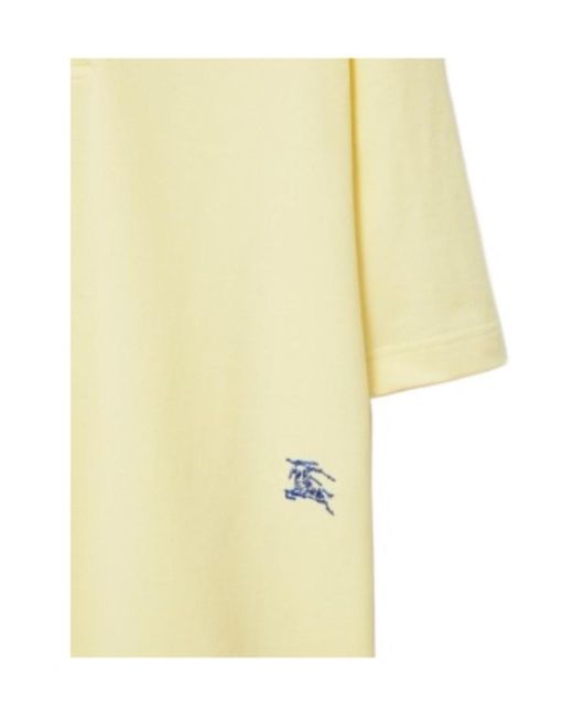 Burberry Yellow Logo Embroidered Polo Shirt for men