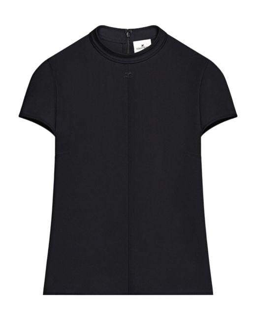 Courreges Black Courrèges Heritage Logo-Embroidered Top