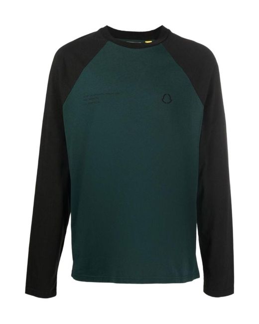 Moncler Green Logo Long Sleeve T-Shirt for men