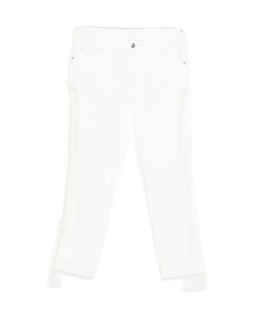 Ermanno Scervino White Lace-Trim Jeans