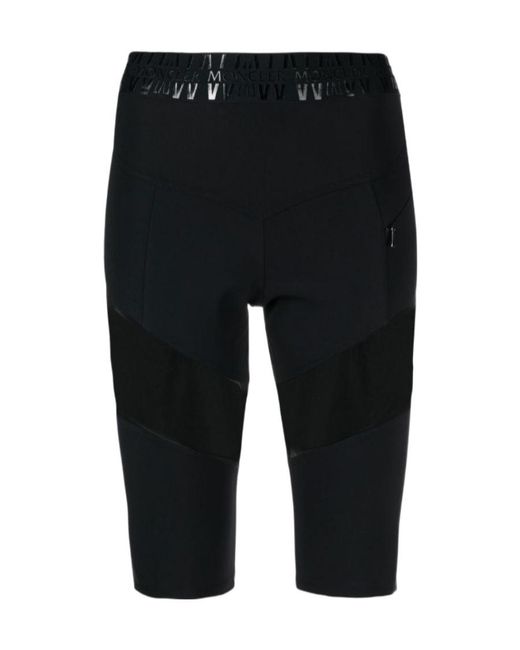 Moncler Black Logo-Waist Biker Shorts