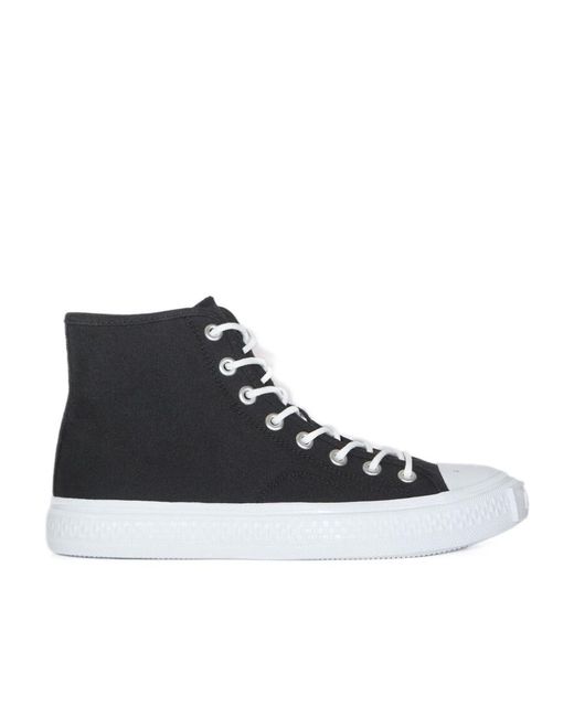Acne Black Contrasting Toe-Cap Lace-Up Sneakers