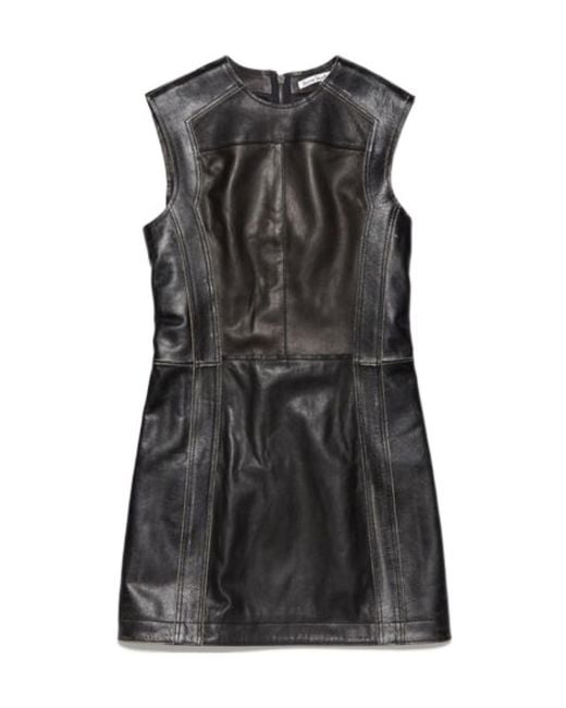 Acne Black Sleeveless Leather Minidress