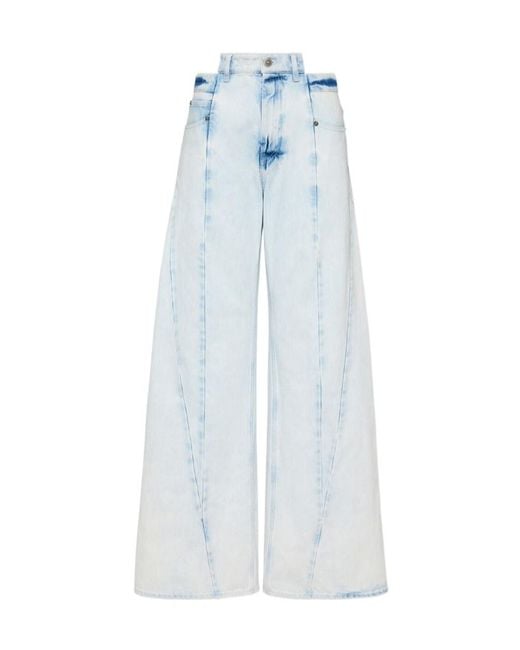 Maison Margiela Blue Bleached Spliced Jeans