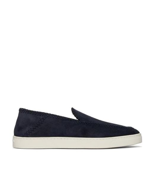 Giorgio Armani Blue Slip-On Round Toe Sneakers for men