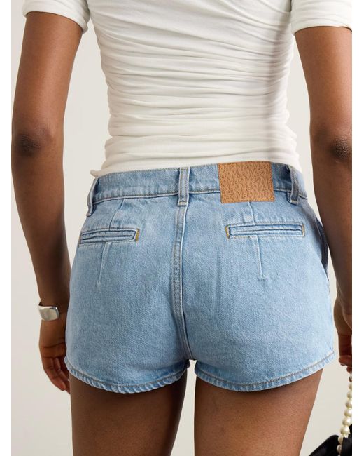 Magda Butrym Blue Denim Shorts With Belt Loops
