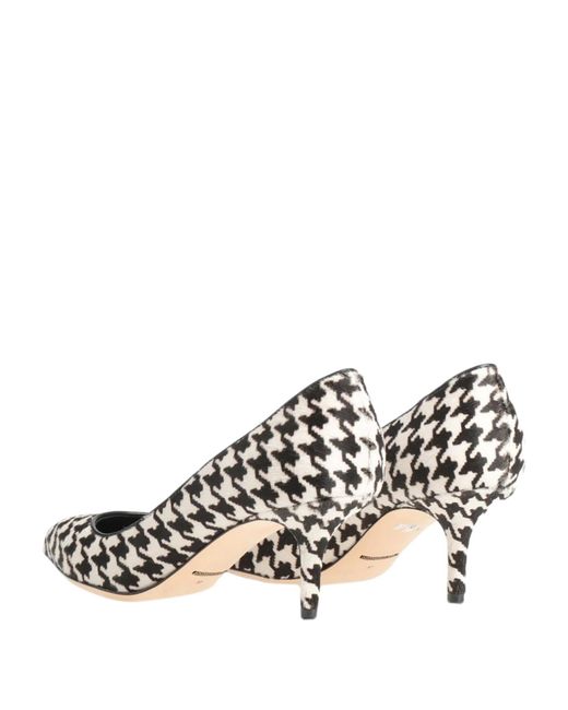 Dolce & Gabbana White Houndstooth High Heels