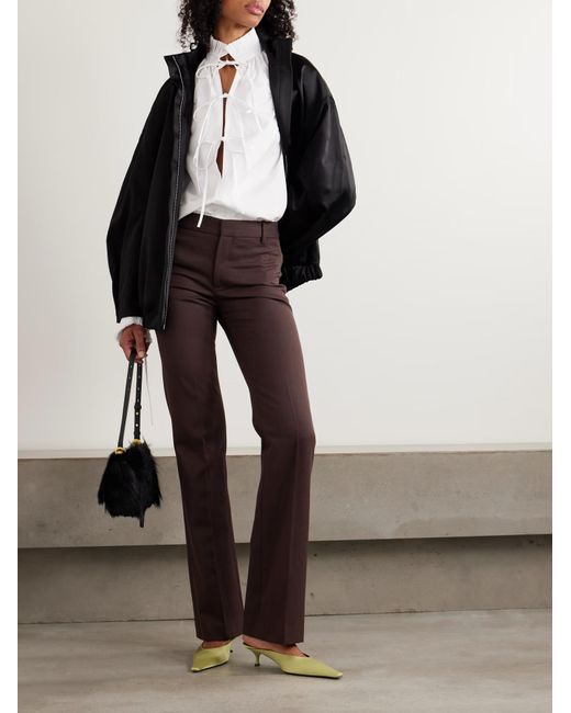 Dries Van Noten White Tie-Up Ruffled Shirt
