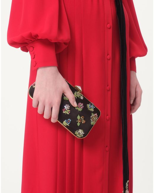 Valentino Gathered Long-Sleeved Georgette Gown
