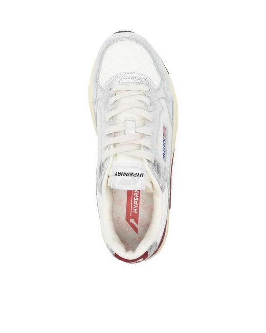 Autry White Hyperway Metallic Sneakers