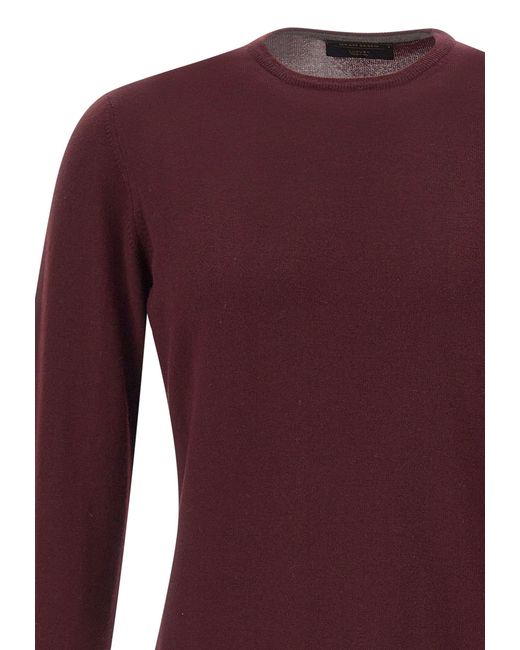 Gran Sasso Purple Crew Neck Knitted Sweater for men