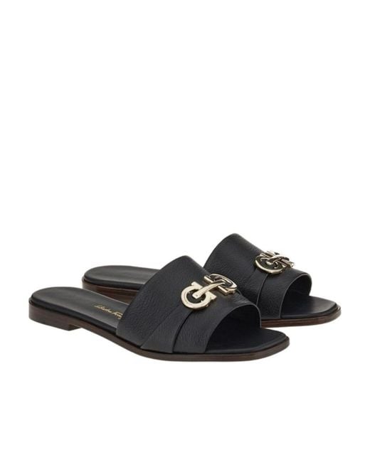 Ferragamo White Ferragamo Oria Gancini Slides