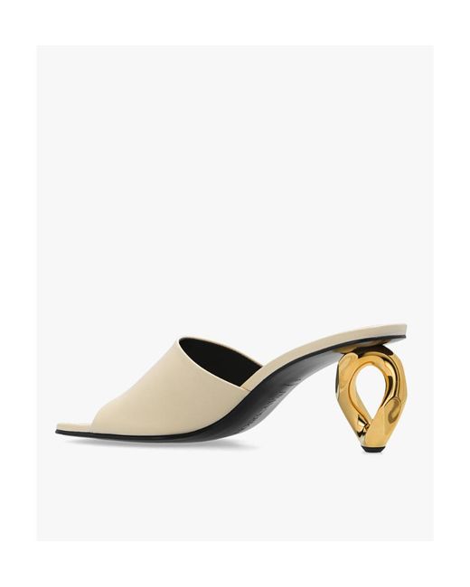 J.W. Anderson Natural 75Mm Chain-Link Leather Mules