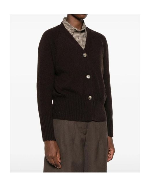 Aragona Black V-Neck Button-Up Cardigan