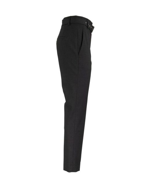 Brunello Cucinelli Black Belted Straight-Leg Trousers