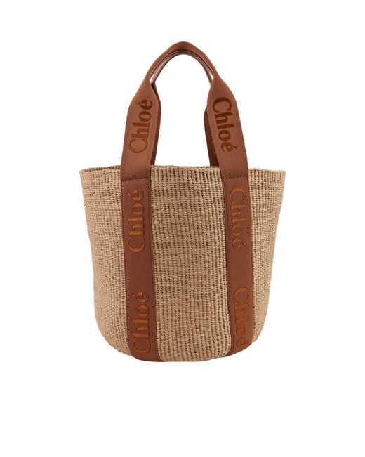 Chloé Brown Chloé Woody Basket Shoulder Bag
