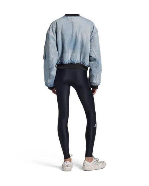 Balenciaga Blue Standard Zip-Up Denim Bomber Jacket