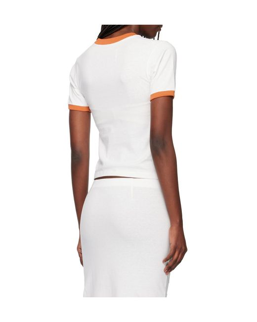 Conner Ives White Mother-Of-Pearl Sequined Trim T-Shirt