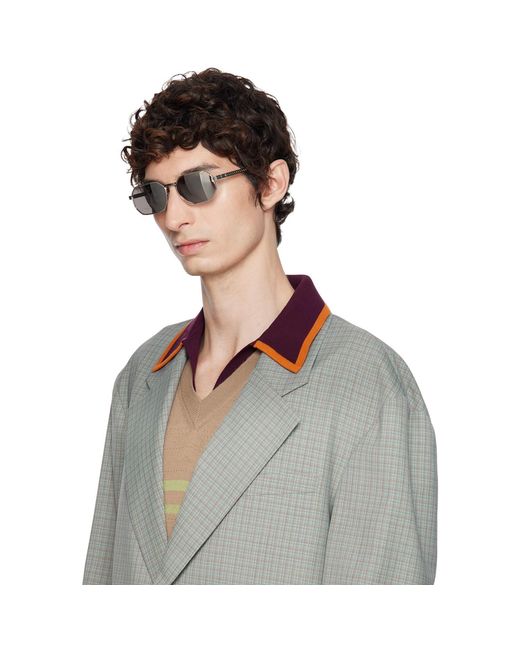 Versace Gray Greca Flow Sunglasses for men