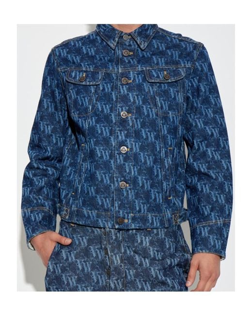 Vivienne Westwood Blue Allover Logo Denim Jacket for men