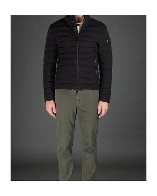 Moorer Black Long Sleeve Cotton Coat for men