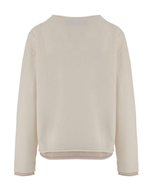 arch4 Gray Contrast Hem Cashmere Sweater
