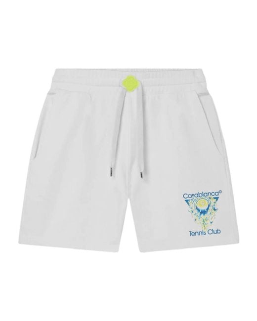 Casablanca White Drawstring Shorts for men