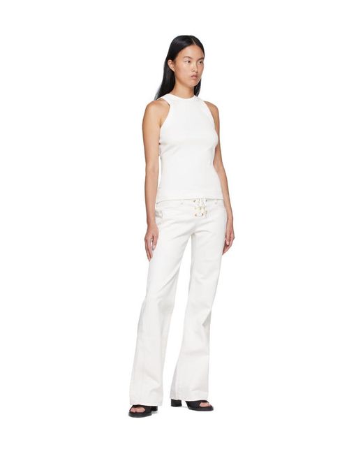 Dion Lee White Cut Out Tank Top