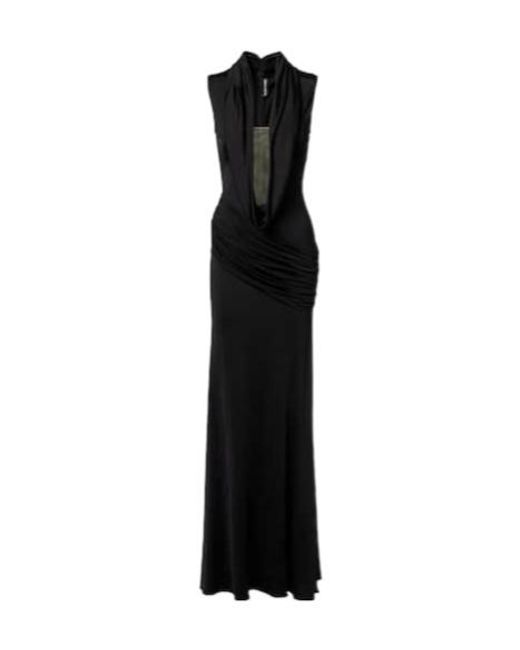 David Koma Black Draped Gown